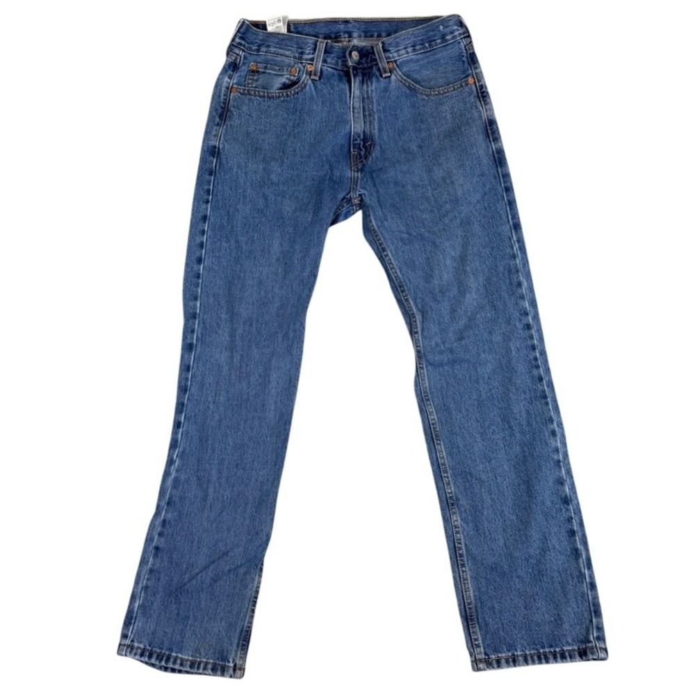 Levis 505 Regular Fit Straight Leg Blue Denim Jeans Mens W32 L29 Medium Wash